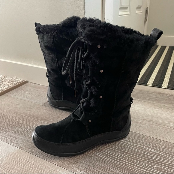 The North Face Abby ll Suede Leather Waterproof Winter Snow Boots Size 7 - Picture 1 of 11
